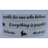 Bracelet en silicone - Serie Retro - Everything is possible for one who believes - White - Mark 9:23