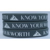 Silicone bracelet - Retro Series - Know your worth - Grey