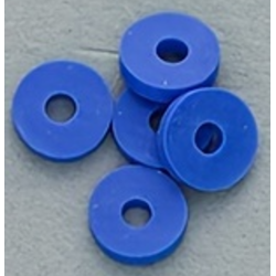 Platte kraal - Ring - Blauw