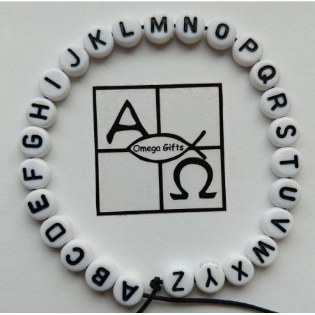 Perle plate avec lettre - Choix de A à Z