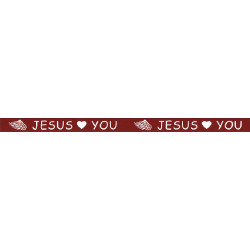 Rubberen armband  - Retro Serie -Jesus Loves You - Donkerrood