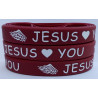 Bracelet en silicone - Serie Retro - Jaesus Loves You - Marron