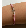 Adjustable cord bracelet with a cross