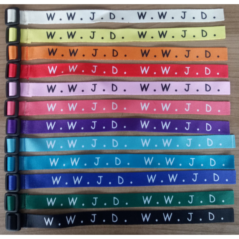 Stoffen armband WWJD